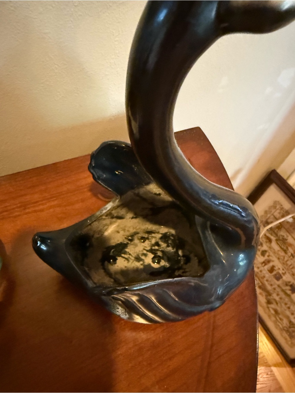 Vintage Maddox California Black Swan Ceramic Planter 1950s - Picture 8 of 9